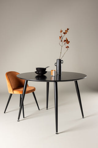 Dipp Matbord - 115cm - Svart faner / Helsvarta ben
