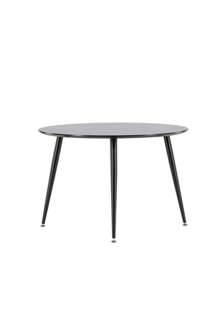 Dipp Matbord - 115cm - Svart faner / Helsvarta ben
