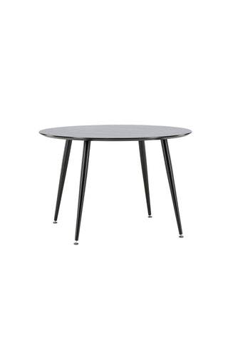 Dipp Matbord - 115cm - Svart faner / Helsvarta ben