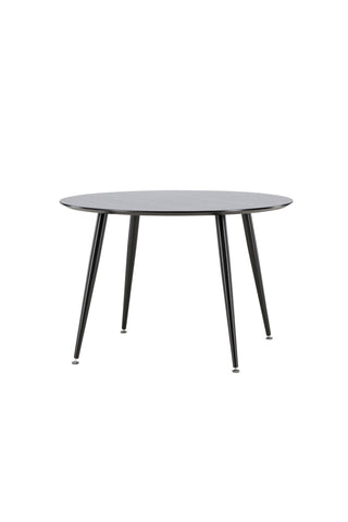 Dipp Matbord - 115cm - Svart faner / Helsvarta ben