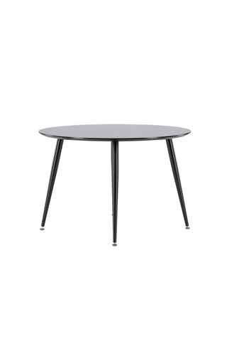Dipp Matbord - 115cm - Svart faner / Helsvarta ben