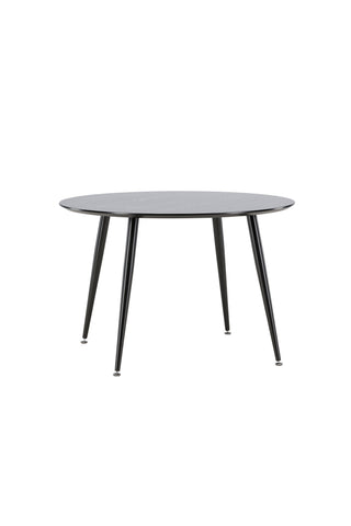 Dipp Matbord - 115cm - Svart faner / Helsvarta ben