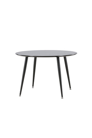 Dipp Matbord - 115cm - Svart faner / Helsvarta ben