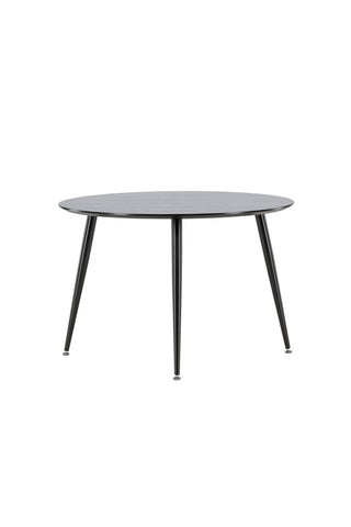 Dipp Matbord - 115cm - Svart faner / Helsvarta ben