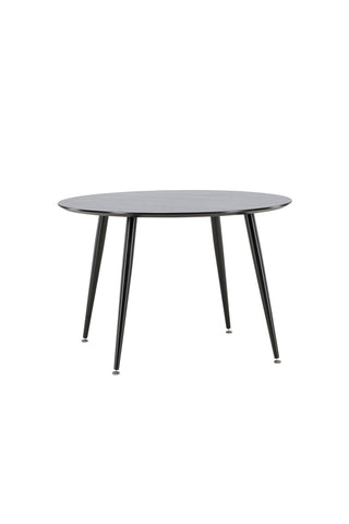 Dipp Matbord - 115cm - Svart faner / Helsvarta ben