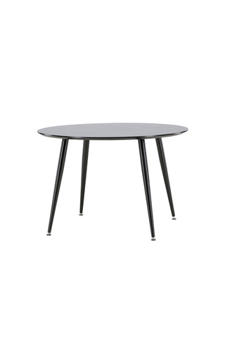 Dipp Matbord - 115cm - Svart faner / Helsvarta ben