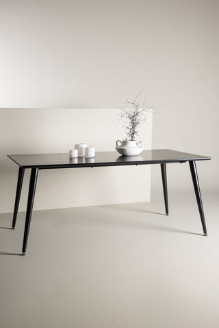 Dipp Matbord - 180*90cm - Svart Faner / helt svarta ben