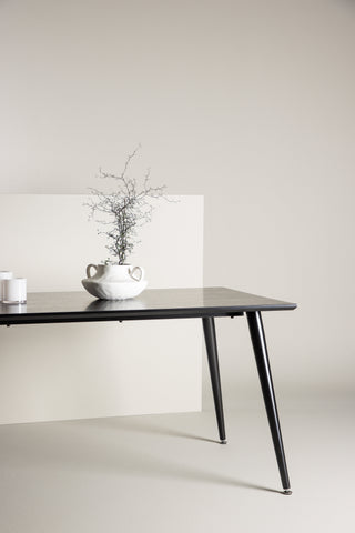 Dipp Matbord - 180*90cm - Svart Faner / helt svarta ben