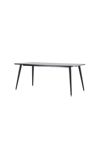 Dipp Matbord - 180*90cm - Svart Faner / helt svarta ben