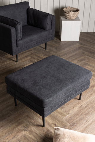 Venture Home Boom Ottoman - Svart / Svart Tyg / linne