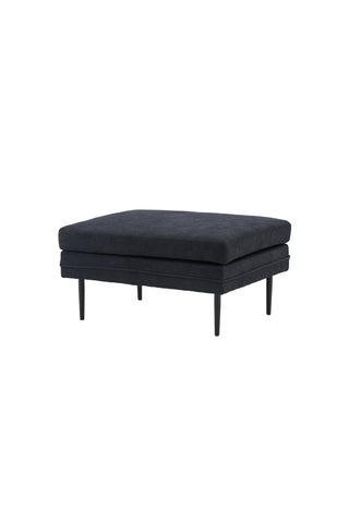 Venture Home Boom Ottoman - Svart / Svart Tyg / linne