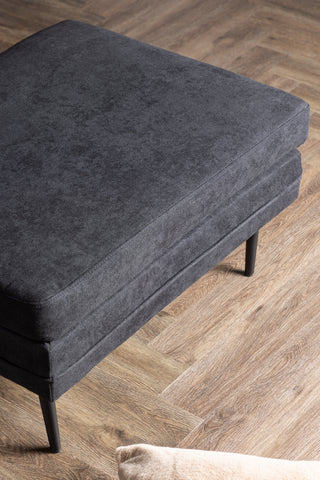 Venture Home Boom Ottoman - Svart / Svart Tyg / linne
