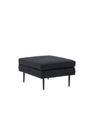 Venture Home Boom Ottoman - Svart / Svart Tyg / linne