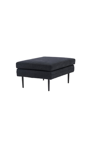Venture Home Boom Ottoman - Svart / Svart Tyg / linne