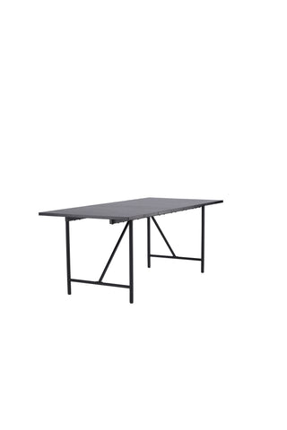 Venture Home Astrid Matbord 200*75 - Mattsvart / Mattsvart MDF med faner