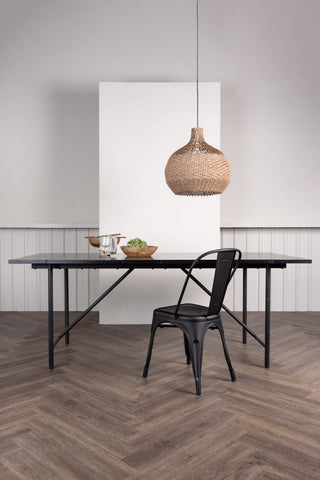 Venture Home Astrid Matbord 200*75 - Mattsvart / Mattsvart MDF med faner