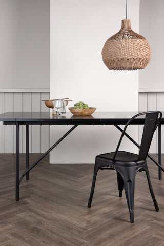 Venture Home Astrid Matbord 200*75 - Mattsvart / Mattsvart MDF med faner