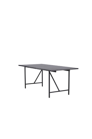 Venture Home Astrid Matbord 200*75 - Mattsvart / Mattsvart MDF med faner