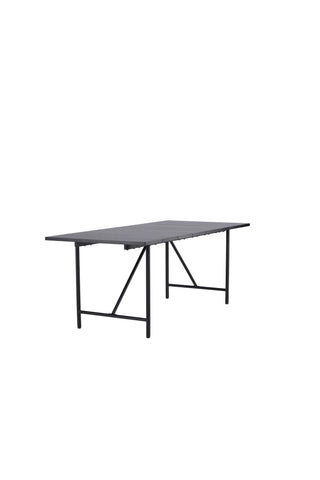Venture Home Astrid Matbord 200*75 - Mattsvart / Mattsvart MDF med faner