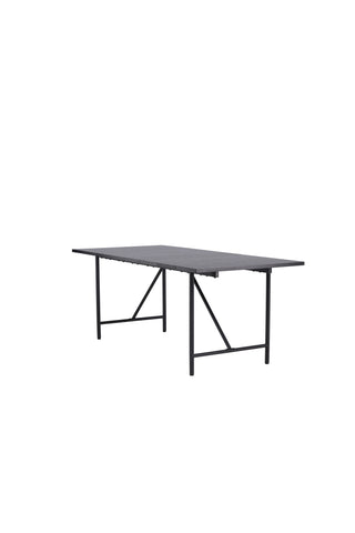Venture Home Astrid Matbord 200*75 - Mattsvart / Mattsvart MDF med faner