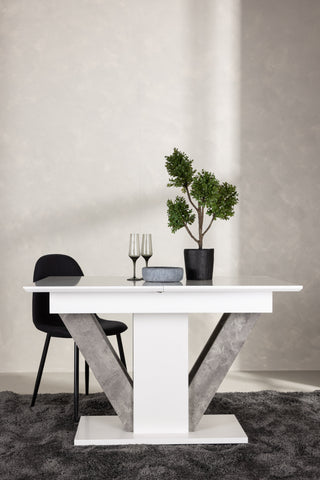 Venture Home Disa Matbord 120/160*80 - Vit / Grå MDF