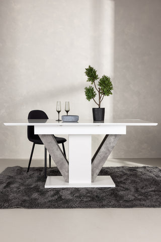 Venture Home Disa Matbord 120/160*80 - Vit / Grå MDF