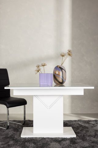 Venture Home Pluto Matbord 120/160*90- Vit / MDF Glas