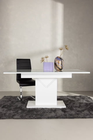Venture Home Pluto Matbord 120/160*90- Vit / MDF Glas