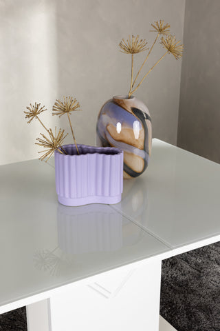 Venture Home Pluto Matbord 120/160*90- Vit / MDF Glas