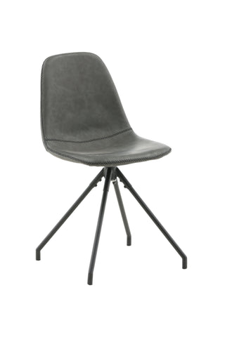 Polar matstol med spinnfunktion 2-pack - Svarta ben - Svart PU - Svarta stygn