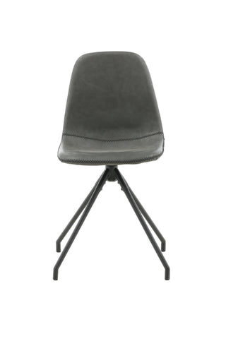 Polar matstol med spinnfunktion 2-pack - Svarta ben - Svart PU - Svarta stygn