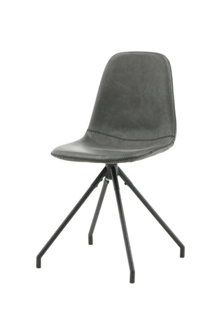 Polar matstol med spinnfunktion 2-pack - Svarta ben - Svart PU - Svarta stygn