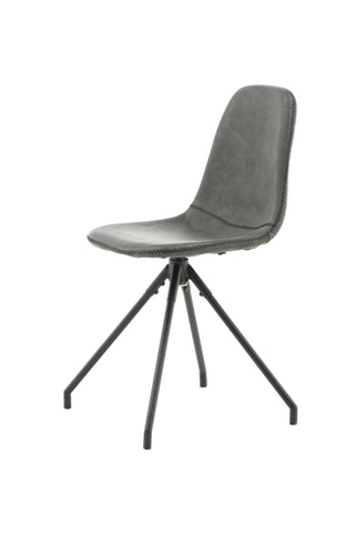 Polar matstol med spinnfunktion 2-pack - Svarta ben - Svart PU - Svarta stygn