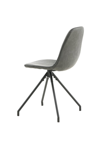 Polar matstol med spinnfunktion 2-pack - Svarta ben - Svart PU - Svarta stygn