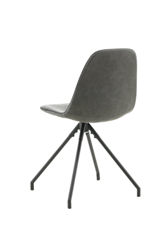 Polar matstol med spinnfunktion 2-pack - Svarta ben - Svart PU - Svarta stygn