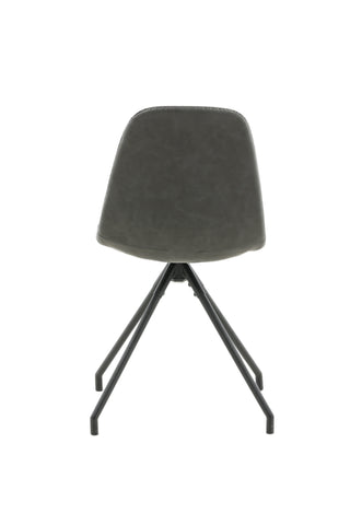 Polar matstol med spinnfunktion 2-pack - Svarta ben - Svart PU - Svarta stygn