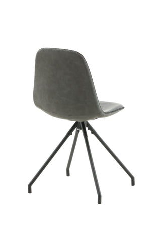 Polar matstol med spinnfunktion 2-pack - Svarta ben - Svart PU - Svarta stygn