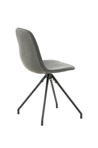 Polar matstol med spinnfunktion 2-pack - Svarta ben - Svart PU - Svarta stygn