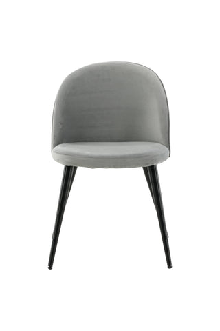 Venture Home Sammetsmatsalsstol 2-pack - ljusgrå sammet / svarta ben - (Storbritannien)