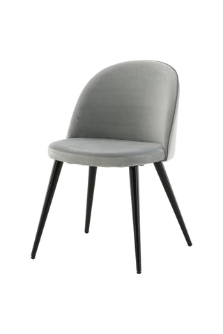 Venture Home Sammetsmatsalsstol 2-pack - ljusgrå sammet / svarta ben - (Storbritannien)