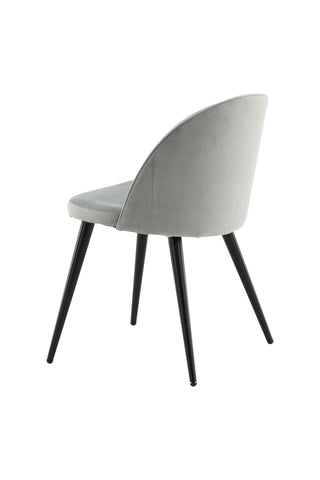 Venture Home Sammetsmatsalsstol 2-pack - ljusgrå sammet / svarta ben - (Storbritannien)