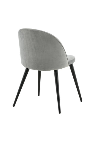 Venture Home Sammetsmatsalsstol 2-pack - ljusgrå sammet / svarta ben - (Storbritannien)