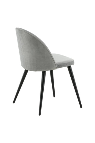 Venture Home Sammetsmatsalsstol 2-pack - ljusgrå sammet / svarta ben - (Storbritannien)