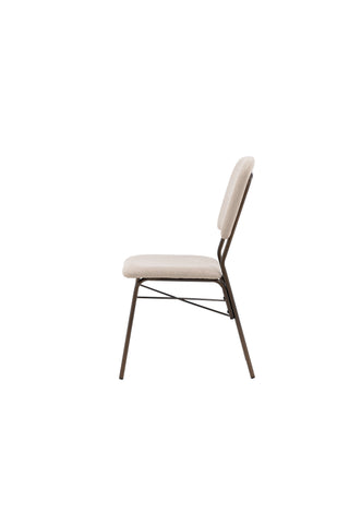 Venture Home Seda Matstol 2-pack - Mattbrunt / Beige Tyg