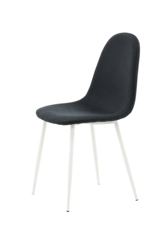 Polar Matstol 2-pack - Vita ben - Svart tyg