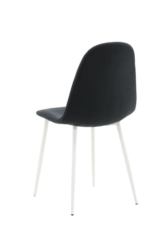 Polar Matstol 2-pack - Vita ben - Svart tyg