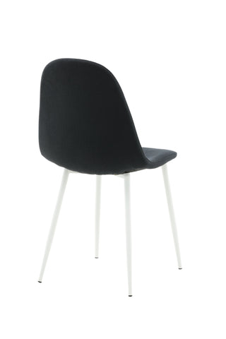 Polar Matstol 2-pack - Vita ben - Svart tyg
