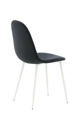 Polar Matstol 2-pack - Vita ben - Svart tyg