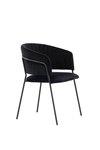 Venture Home Selma Matstol 2-pack - Svart / Svart sammet