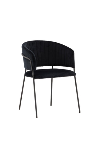 Venture Home Selma Matstol 2-pack - Svart / Svart sammet